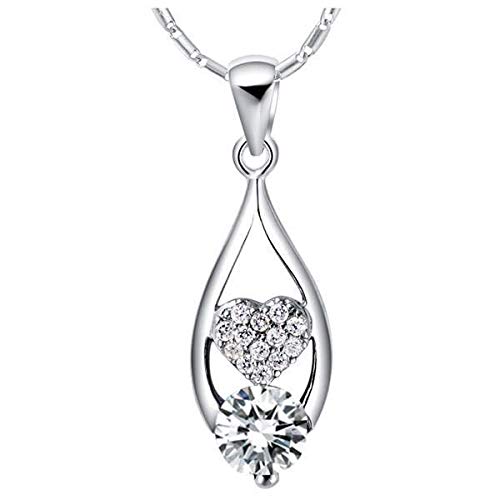 Collier en Argent 925 Pendentif Diamant et chaîne de clavicule