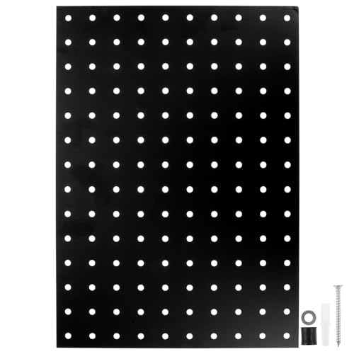 Organizador de Herramientas Resistente LIFKOME Soporte de Pared Metálico con Panel Perforado Negro