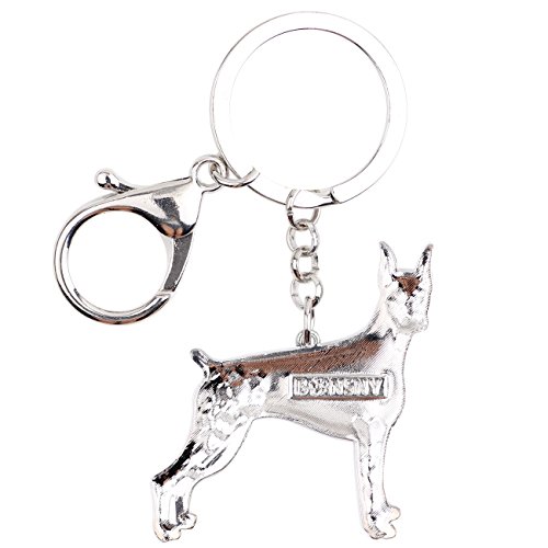 WEVENI Enamel Alloy Doberman Dog Keychain Accessories Jewelry Charms For Women Girls Bag Car Wallet4