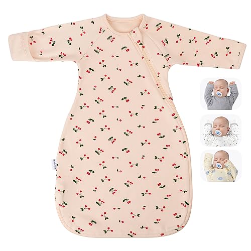 Image of Transitional Swaddle Sack with Arms Up Length Sleeves and Mitten Cuffs, 2 Ways Zipper Sleeping Bag, Wearable Swaddling Blanket for Newborns Baby Boys Girls Sleep Sacks Snug Fit Calms Startle Reflex
