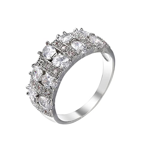 Anillos Piedras Sterling Simulado Apilable Anillos Bandas Para Mujeres Circón Anillo Tamaño 6 10 Par Anillos Madera, 10, Cobre, Sin piedras preciosas