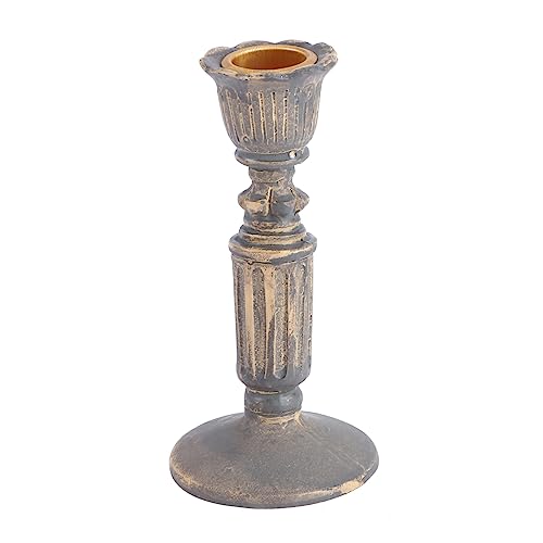 FUNOMOCYA 1Pc Antique Resin Candlestick Sconce Elegant Candle Accessory for Home Decor Stable Base for Taper Candles for Weddings and Romantic Settings