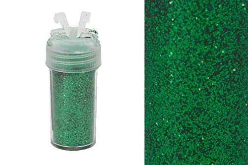 Creativery Glitzerpulver 0,26mm Dose 2,5x5,5cm mit Streudeckel Glitzerstaub Glitter Basteln Nailart Farbauswahl: grün 580 Cover