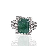 totale Carat Peso : 9-12 Cts. (In base alla dimensione dell'anello) Tagliare : Smeraldo Tagliare, Colore : Verde