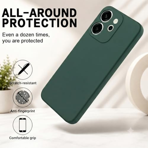 Image of Back Cover Compatible with Oppo Reno15 Pro 5G / 15 Pro Mini 5G | Full Camera Protection | Premium Liquid Silicon Case | Flexible Bumper Case for Oppo Reno15 Pro 5G / 15 Pro Mini 5G (Green)