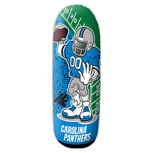 Fremont Die NFL Carolina Panthers Bop Bag Inflatable Tackle Buddy Punching Bag, Rookie: 36" Tall, Team Colors