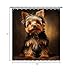 Ganshan Bi Funny Yorkshire Terrier Dog Shower Curtain for Bathroom Home Decor Dog Puppy Pet Animal Print Bath Curtains with 12 Hooks 72x72 Inch Style 3