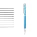 Confezione da 10 ricariche per penna a sfera D1 mini micro Multipen, inchiostro nero compatibile con penna a sfera Swarovski Crystalline, Cross, Cartier® + elementi di cristallo scintillanti Turquoise