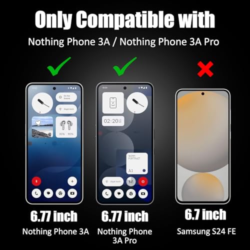 Image of AIBEX Tempered Glass for Nothing Phone 3a / Nothing Phone 3A Pro | 9H Hardness | Anti-Glare & Anti-Fingerprint | Water Resistant | Edge-to-Edge Full Screen Protector | Bubble-Free Installation