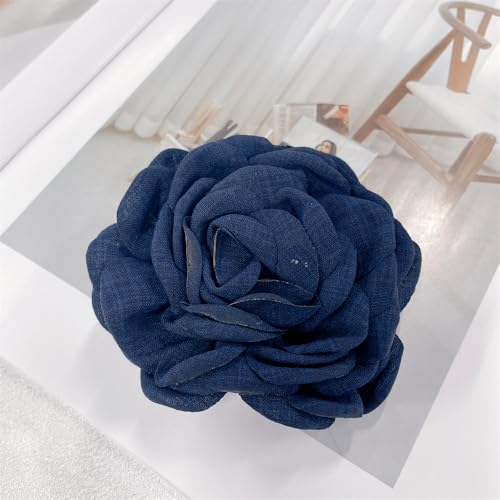 Image of Dainty Fabric Peony Flower Brooches Pin Delicate Camellia Flower Brooch Classic for Women Wedding Party Dance Banquet Elegant Lapel Pins Dress Suit Ceremony Clothes Accessories Jewelry Gifts 100mm