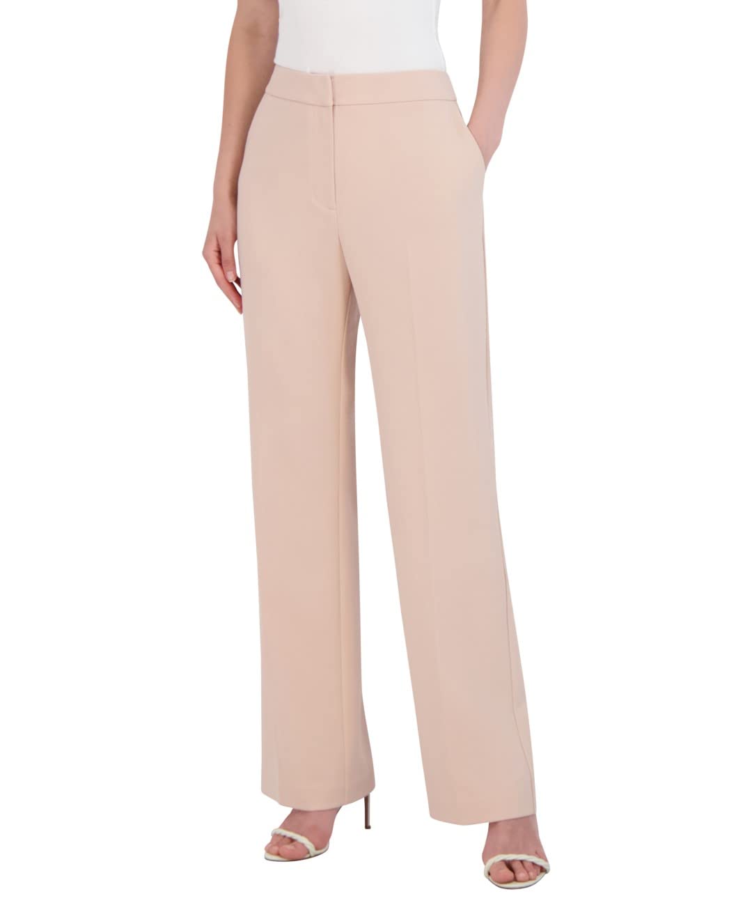 BCBGMAXAZRIA Womens Straight Leg Pant Crease Functional Pockets TrouserPants