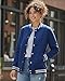 WINJEET Blue Varsity Bombers Jackets For Women - Fashion Baseball Jacket [104002005] Solid Royal Blue, XL