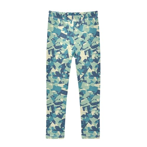 KLL Military Camouflage Pattern Safari Slate Little Girls Leggings Comfortable Full Length Leg Yoga Pants Sports