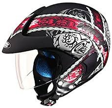 Studds Marshall D4 Open Face Helmet (Matt Black Red, Large)-image-40