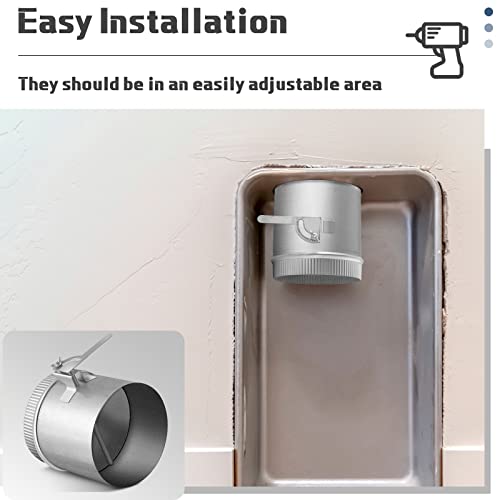 Therwen Backdraft Damper Duct Manual Volume Damper With Sleeve Stove Pipe Galvanized Sheet Adjustment Airflow Ducting Branch Hvac Air Balancing For Range Hoods thumb #4