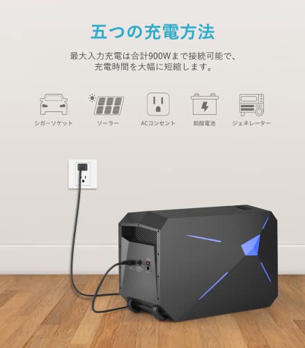 LEOCH ポータブル電源 2000W 大容量 2048Wh リン酸鉄リチウムイオン AC(瞬間最‘大4000W)/DC/USB出力 5WAY充電 家庭用蓄電池 UPS無停電電源装置 液晶画面表示 純正弦波 非常用 バックアップ バッテリー 防災 車中泊 キャンプ PSE認証済 LC-9820