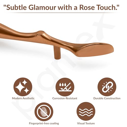 Image of Plantex Cabinet Handle /Kitchen Cabinet Door Handle /Wardrobe /96 mm Cupboard Handle /Door Pull-Push Handle for Home /Office - Pack of 2 (Rose Gold)