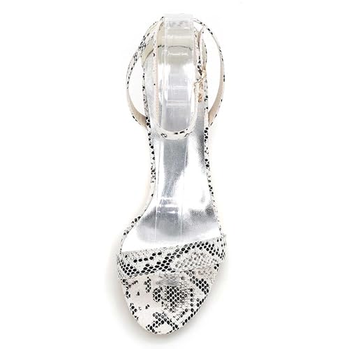 TarfiC Ivory PU Bridal Wedding Shoes for Women High Heels Buckle Kitten Heels Open Toe Comfortable Ankle Strap Round Toe Pumps3