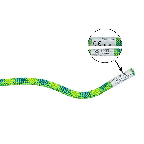 image for X XBEN 10.5 mm Dynamic Climbing Rope 35M(115ft), Safety Nylon Kernmant