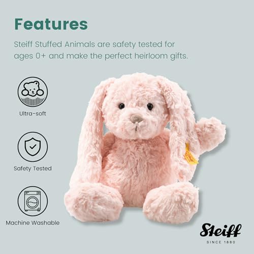 Doudou lapin Tilda Steiff 30 cm peluche lavable rose orchidée