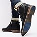 Men's Black Leather Oxford Dress Ankle Boot Fashion Casual Mid Top Chukka Boots for Men Cap Toe Rubber Sole Lace Up Side Zip Business Work Shoe Size 12