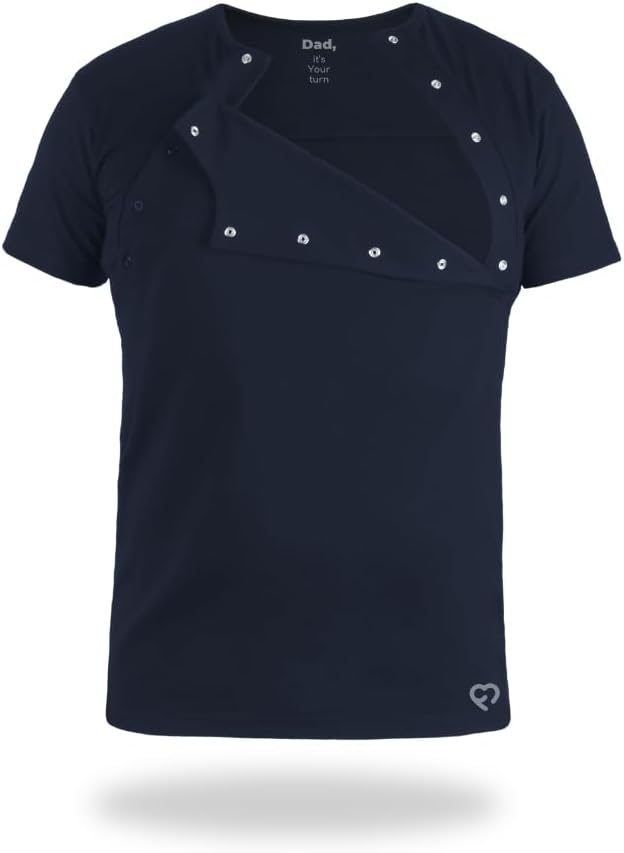 Bonding Shirt für Papa in Dunkelblau für Haut-an-Haut-Kontakt