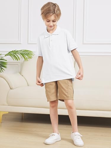 Image of OHD 3 Pack School Uniform for Boys Polo Shirt Cotton Uniform Shirts for Boys Kids School Clothes 3-14 Years