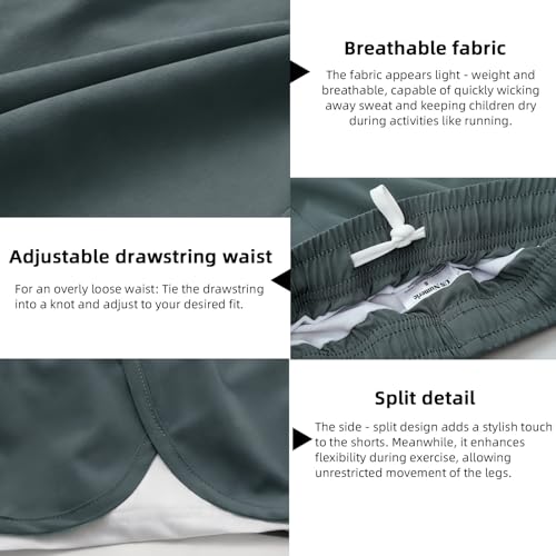 Image of MEILONGER Girls Swim Shorts 2 in 1 Bathing Suits Kids Quick Dry Boardshort Bottoms Swimming Swimwear with Compression Liner