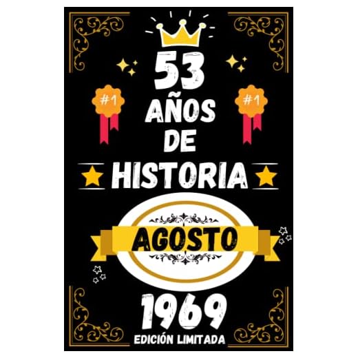 CUADERNO, 53 AÑOS DE HISTORIA AGOSTO 1969 EDICIÓN LIMITADA: Regalo de 53 cumpleaños para mujeres y hombres, ideas de 53 cumpleaños... un cumpleaños... ... regalo de 53 cumpleaños para él/ella.