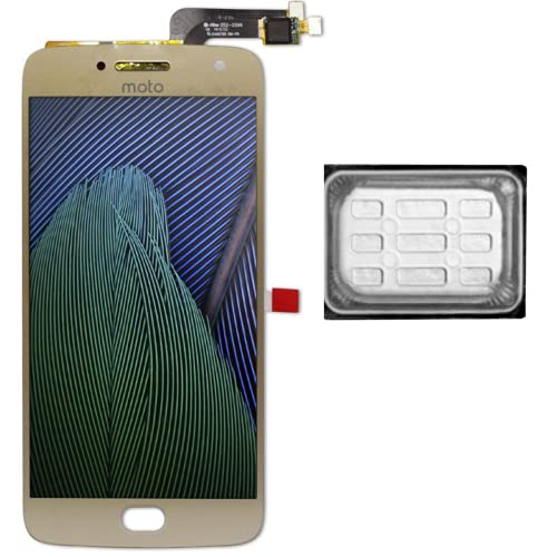 Kit Tela Display Lcd Touch Screen Moto G5 Plus Xt1683 Dourado + Campainha Alto Falante Auricular Mot
