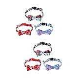 iplusmile 6 Uds Suministros para Mascotas Cascabel Ajustable Y Lazos Rojos Lazo Azul Púrpura Regalos para Perros Pajarita Cachorros Campanas Collares con Correa para Gatos