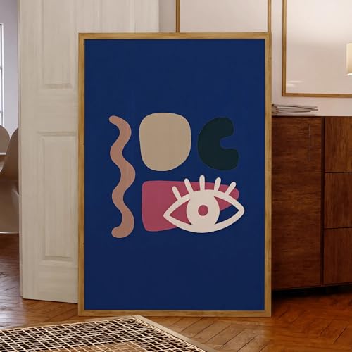 Toile yeux abstraits bleu foncé 50x70 cm pour créer un salon design et cosy