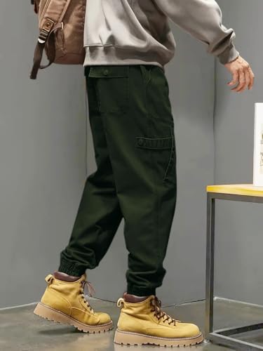 Image of Leriya Fashion Men's Cargo Pants | 4 Pocket Cotton Cargo Joggers for Men | Loose Fit Stylish Pant with Pockets | Casual Baggy Trousers & Streetwear Lower