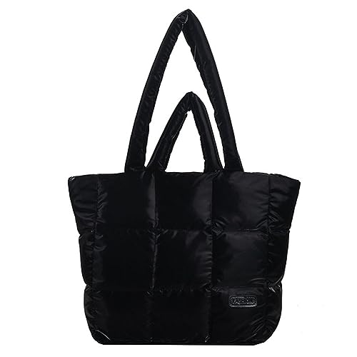 Sac fourre-tout matelassé femme grand sac cabas coton rembourré duvet hiver