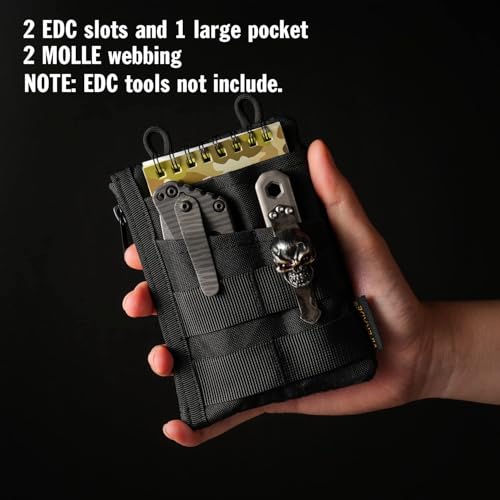 Image of VIPERADE VE18 EDC Pouch, Pocket Organizer for Men, EDC Pocket Organizer, 3 Slots with 2 Zipper Pockets, Multitool Pouch (Black)