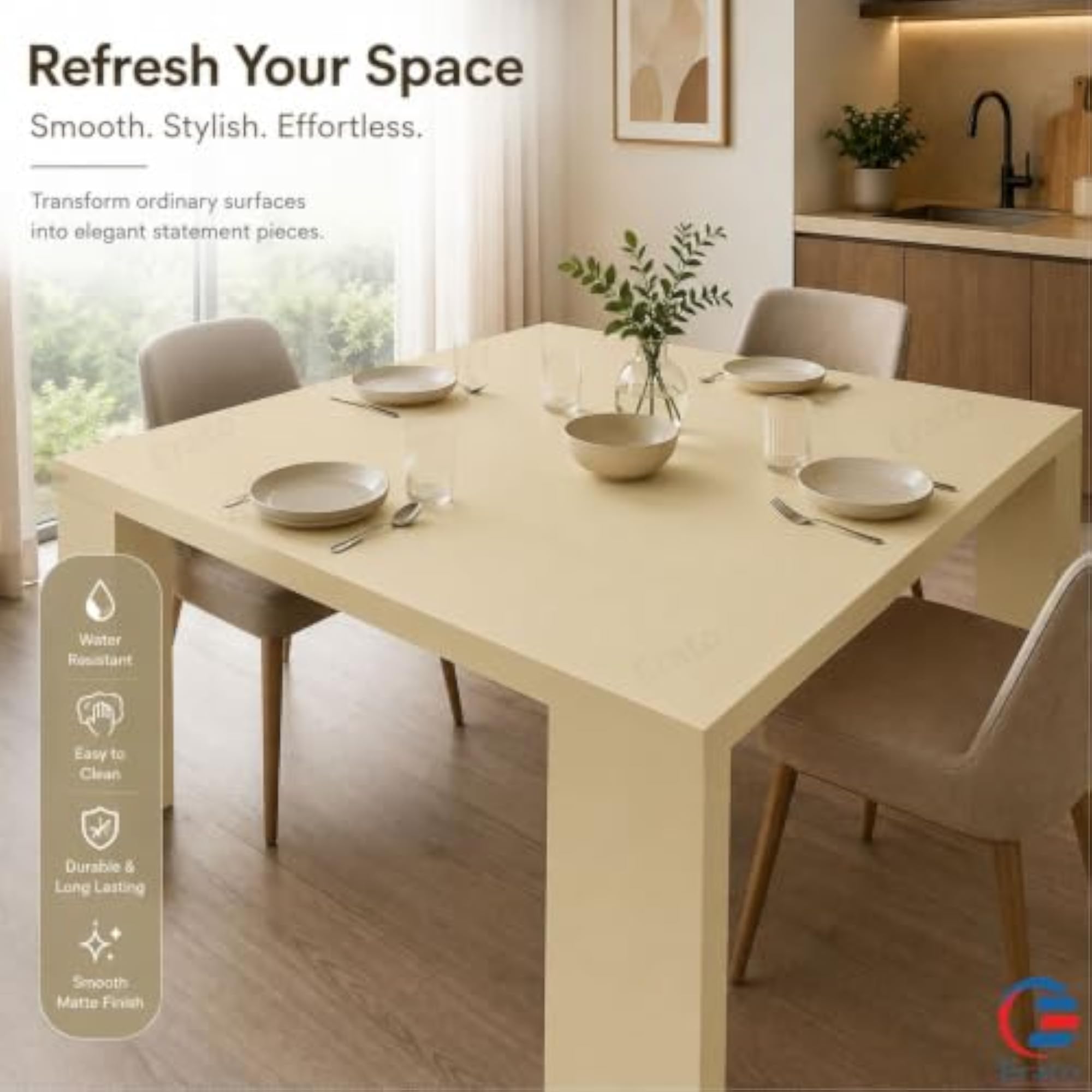 Matte Wallpaper Peel & Stick Vinyl Paper, Beige