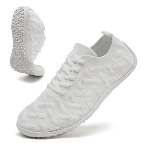 XKOWUO Women's Barefoot Slip-On Shoes, White, US 8.5