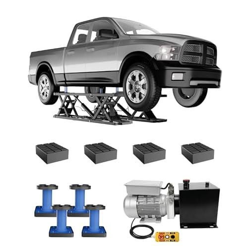 Garvee 5000 LBS Portable Car Lift, Heavy Duty Carbon Steel Truck Lift with 26.8" Max Lift Height, Adjustable Scissor Lift for Cars, SUVs & Light Truck