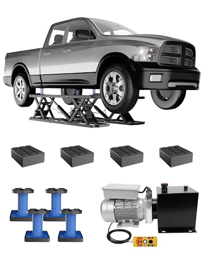 Garvee 7000 LBS Portable Car Lift Heavy Duty Carbon Steel Truck Lift with 26.8 Max Lift Height Adjustable Scissor Lift for Cars SUVs & Light Trucks