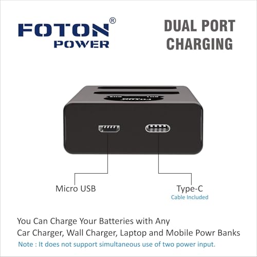 Image of DMW-BLC12 Dual Battery and Charger Combo Pack for Panasonic Lumix Cameras - 7.2V /8900mAh Battery for FZ200, FZ300, FZ330, FZ1000, FZ2000, FZ2500, GH2, G5, G6, G7, G80, G85, GX8.