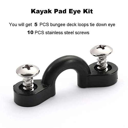 Borogo 4Pcs Kayak Paddle Holder Clips With 5Pcs Kayak Pad Eye, Kayak Paddle Clip Deck Mounted Universal Kayak Paddle Clip & Fishing Net Clip #TOP6