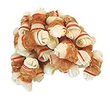 Pawant Chicken Wrapped Bone for Small Dog Treats Puppy Chews Snacks Promotes Healthy Chewing Chicken Wrapped Knot 2.5' 1lb