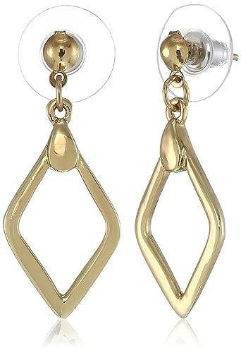 Estele 24Kt Gold Plated Rhombus Expanse Hollow Drop Earrings for Women (B095CP8P9F) Amazon Price History, Amazon Price Tracker