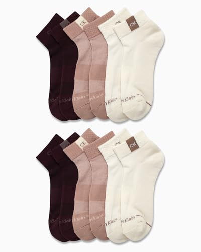 Image of Calvin Klein Womens Quarter Socks - 12 Pack Soft Cushioned Athletic Ankle Socks for Women for Running and Workout