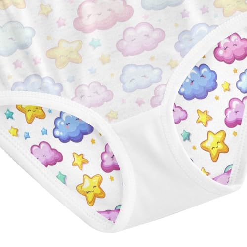 ZZKKO Cute Cloud Star Girls Underwear Toddler Panties for Girls Comfort Brief Size 2-8T4
