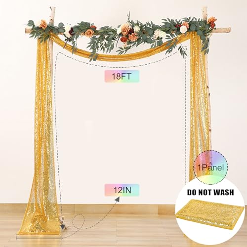KUKUSOUL Reception Gold Sequin Background Wedding Arch Drapes by KUKUSOUL - Used condition - Image 2