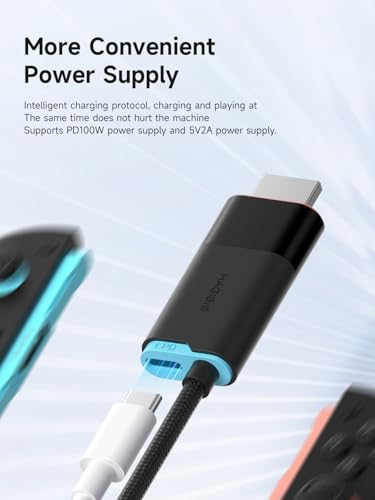 Image of Hagibis Switch2 Dock for Nintendo Switch 1 /2, USB C to HDMI Cable Adapter with 8K@60Hz HDMI, 100W PD, Type-C to HDMI Adapter for Laptop, Tablet, SteamDeck, ROG Ally (Switch2 8K@60Hz)