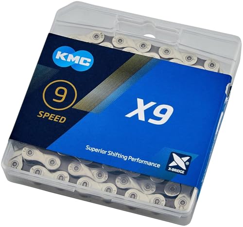 KMC X9 9 Speed Chain, Silver/Grey, 122 Link