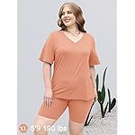 AGSEEM Two Piece Outfits For Women Summer V Neck T-Shirt Tops Biker Shorts Workout Sports Tracksuit - Image 4