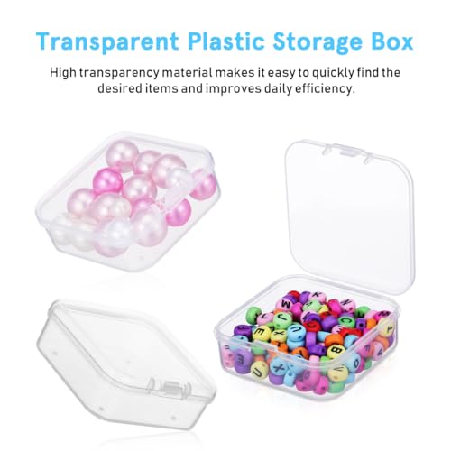 Image of Lurrose Transparent Stackable Organizer Box 60 Adjustable Compartments Plastic Storage Box with Lids 2 Outer Boxes for Beads Jewelry Office Supplies Makeup Craft Organizing